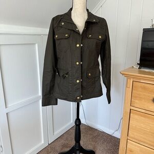J. Crew Olive Green Utility Jacket with Gold Buttons